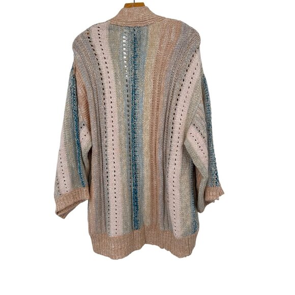 Anthropologie Elena Knit Striped Open Front Cardigan Sweater One Size womens - Picture 4 of 6
